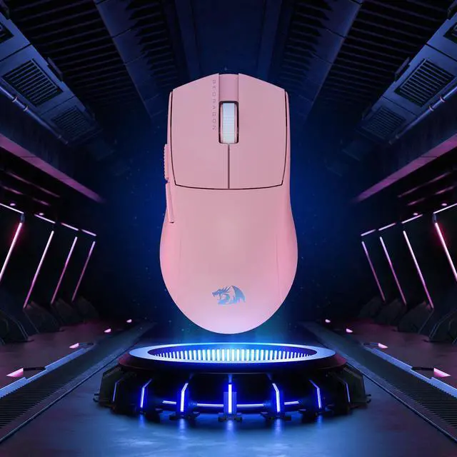 Alt view image 7 of 7 - M916 PRO 3-Mode Wireless Gaming Mouse, 55G Ultra-Light 26K DPI Mouse w/Ergonomic Natural Grip Build, Full Programmable Buttons, Software Supports DIY Keybinds & DPI (1K Hz, Pink)