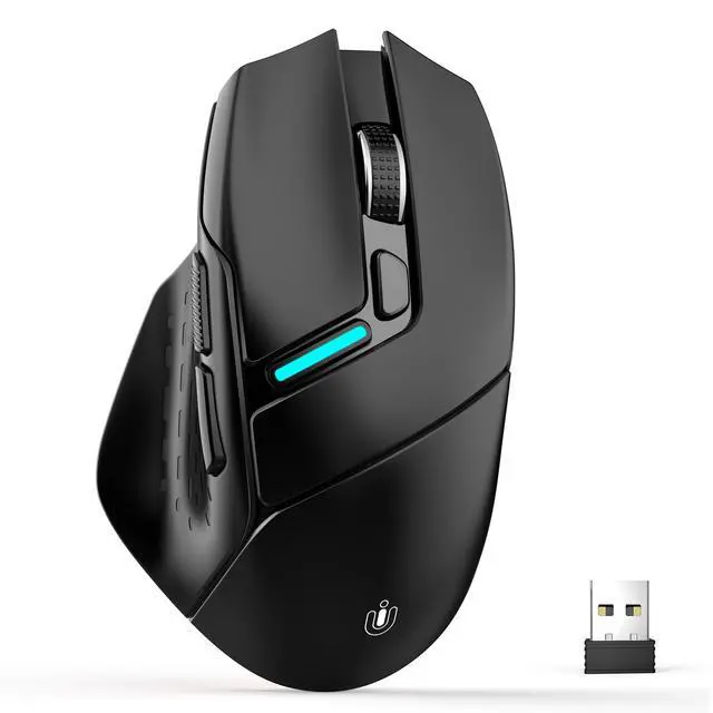 Main image of Ergonomic Wireless Mouse, 6 Adjustable DPI Up to 12800, 3-in-1 Multi Connection(BT5.0& Wired &2.4G Wireless Programmable Silent Click Bluetooth Mouse for Laptop PC Gaming Office