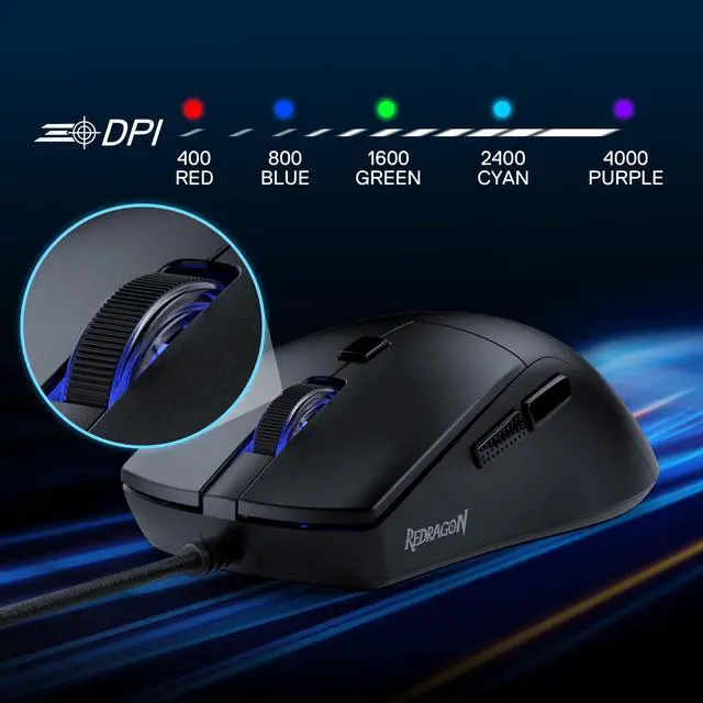 Alt view image 4 of 7 - M618 Wired Gaming Mouse, 10000 DPI Optical Ergonomic Mouse with 6 Programmable Buttons, 84G Ultra Lightweight, Software Supports DIY Keybinds, Black