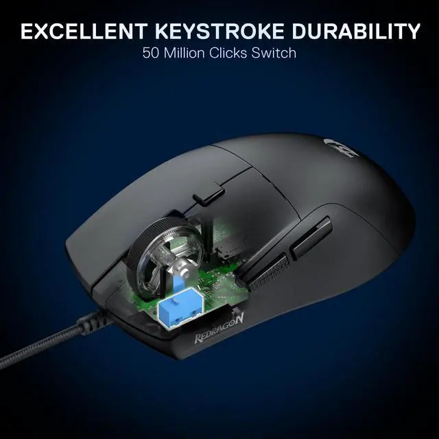 Alt view image 3 of 7 - M618 Wired Gaming Mouse, 10000 DPI Optical Ergonomic Mouse with 6 Programmable Buttons, 84G Ultra Lightweight, Software Supports DIY Keybinds, Black