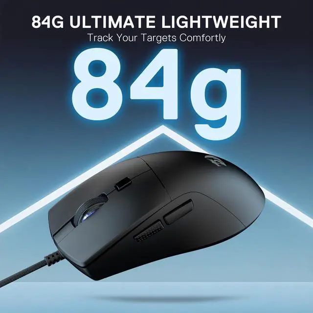Alt view image 5 of 7 - M618 Wired Gaming Mouse, 10000 DPI Optical Ergonomic Mouse with 6 Programmable Buttons, 84G Ultra Lightweight, Software Supports DIY Keybinds, Black