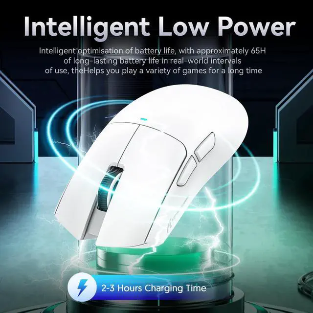 Alt view image 7 of 7 - SHARK X11SE Lightweight Wireless Gaming Mouse, 59g Tri-Mode BT/2.4G Wireless/Wired Gaming Mouse, PixArt PAW3311 Gaming Sensor, 22000 DPI, Office Mice for PC/Mac Gamer/Xbox/Win(White)