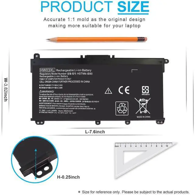 Alt view image 4 of 6 - HW03XL L97300-005 Laptop Battery for HP Pavilion 15-EG 15-EH 17-CN 17-CP 15-eg0xxx 15-eg0073cl 15-eg0053cl 15-eg1053cl 15t-eg000 15-eh1xxx 17-cn0xxx 17-cn2063cl 17-cp0xxx 17-cp0700dx HW03041xl-pl