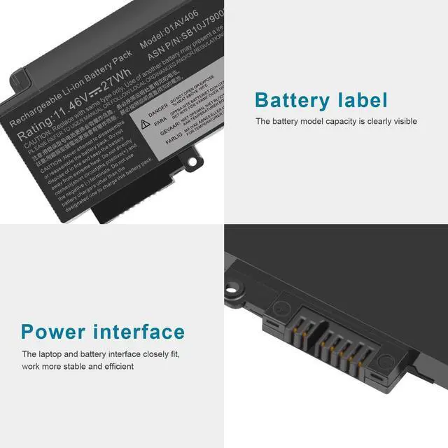Alt view image 3 of 7 - L16M3P73 01AV406 Laptop Battery for Lenovo ThinkPad T460s T470s Series Notebook Internal 00HW038 00HW025 00HW024 01AV462 01AV405 01AV407 01AV408 SB10J79003