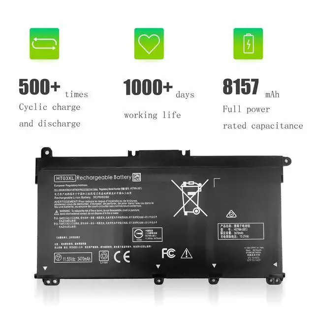 Alt view image 5 of 6 - HT03XL Battery for HP Pavilion 15-CS 15-DA 15-DB 17-CA 17-BY 15-CS0053CL 15-cs1063cl 15-da012dx 15-da1005dx 15-db0011dx 17-ca0013ng 17-ca0010cy 17-by1053dx 17-by1033dx L11119-855 L11421-542 L11421-2C2