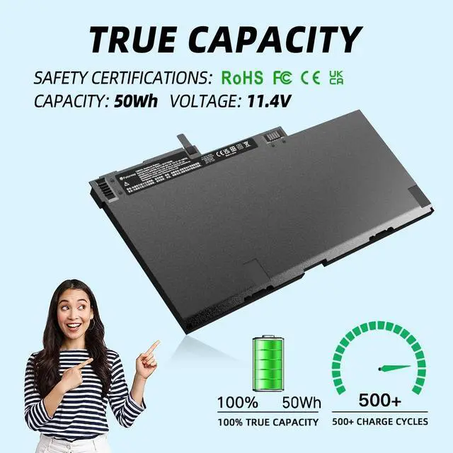 Alt view image 4 of 6 - CM03XL CM03 Laptop Battery Replacement for HP EliteBook 840 850 845 855 740 745 750 755 G1 G2 Series, Spare 717376-001 716724-421 CM03050XL, ZBook 14 G2 fits CO06XL CO06