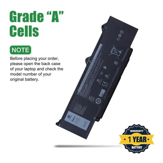 Alt view image 3 of 5 - DR02P Laptop Battery Replacement for Dell Latitude 5350 5440 5450 5540 5550 7455 3340 3440 3450 3540 3550 5340 Precision 3480 3490 3580 3590 Series 02X1V9 2X1V9 RXF9T 803W6 WYJ45 11.4V 54Wh
