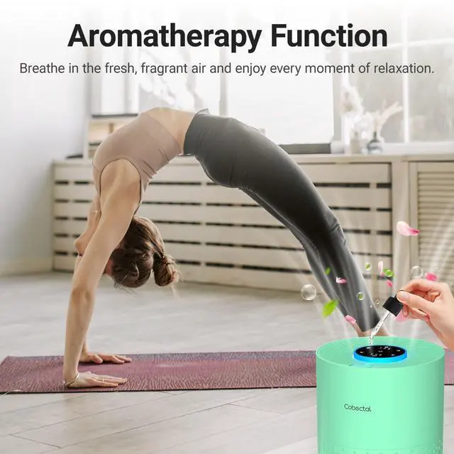 Alt view image 4 of 7 - Air Purifiers for Home Bedroom, Air Cleaner with HEPA 3-in-1 Filter for Room up to 1050 ft², Aroma Function, Sleep Mode, Portable Air Purifiers for Office, Dorm, RVs, Hotel, Green