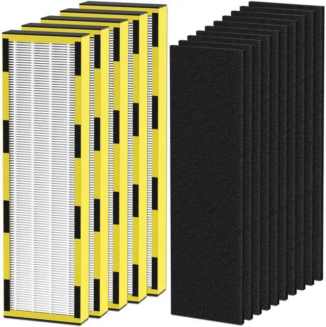 Main image of FLT4825 HEPA Filter B Replacement Compatible with Guardian Air Purifier Models AC4825 AC4825E AC4825W AC4300 AC4800 AC4850PT AC4850 AC4900 AC4820 AP2200CA, 5 HEPA Filters + 10 Carbon Pre-Filters