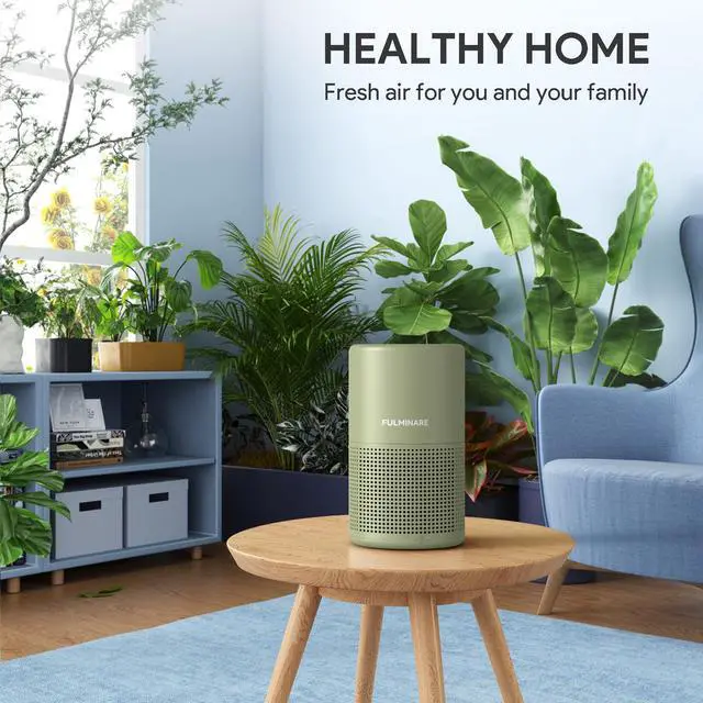Alt view image 2 of 7 - Air Purifiers for Home Bedroom H13 HEPA Air Purifier, 3 Speeds, Timer, 24dB, Small Mini Air Purifier with Night Light, Sage Green