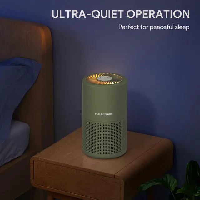 Alt view image 5 of 7 - Air Purifiers for Home Bedroom H13 HEPA Air Purifier, 3 Speeds, Timer, 24dB, Small Mini Air Purifier with Night Light, Sage Green