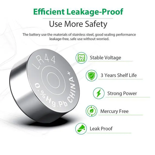 Alt view image 5 of 7 - LiCB 20 Pack LR44 AG13 357 303 SR44 Battery 1.5V Button Coin Cell Batteries