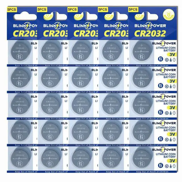 Main image of Blinkspower CR2032 Lithium 3V Coin Battery, 25 Pack 2032 Battery, Child-Safe & Longest Lasting for AirTag, Car Remote Key