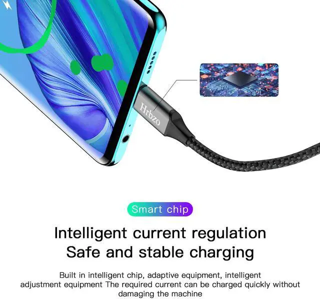 Alt view image 4 of 7 - USB-C Cable 3A Fast Charging, 3-Pack 3ft USB A to Type C Charge Nylon Braided Cord for 17 16 15 Plus, Pro Max,iPad, Galaxy S25 S24 23,Type-C Devices - Black