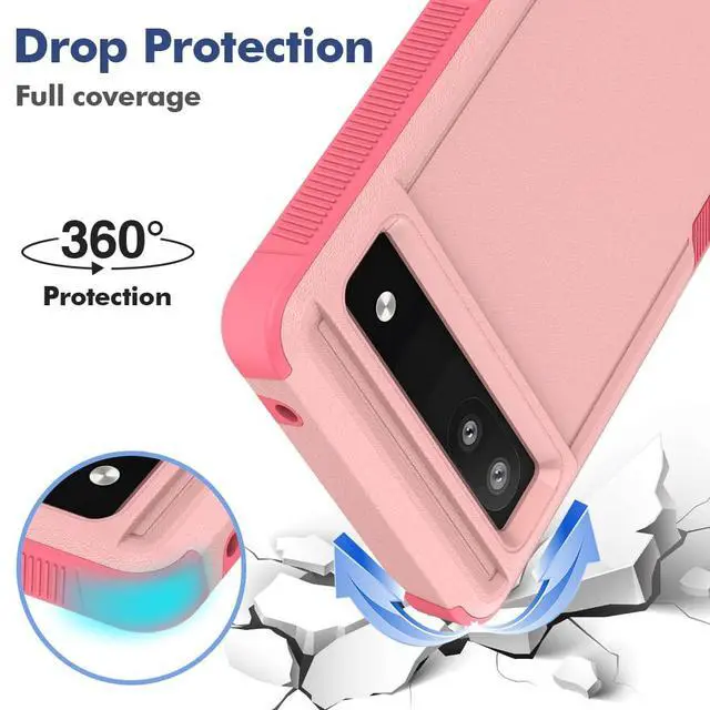 Alt view image 3 of 5 - Bereajoy for Google Pixel 6a Case,PC+TPU Two-in-one Double-Layer Anti-Fall Mobile Phone case, Mobile Phone Protective case for Google Pixel 6a (Pink)