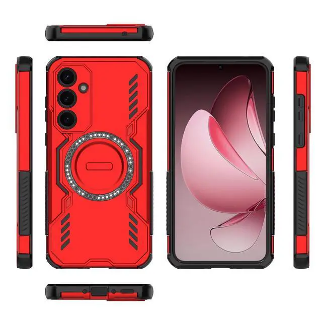 Alt view image 2 of 7 - HAFFAN Case Cover for Samsung Galaxy A35 5G (6.5" Inches) Shockproof Armor Rugged Slim Mobile Phone Shell, Magnetic TPU, 360 Protection, Wireless Charging - Red