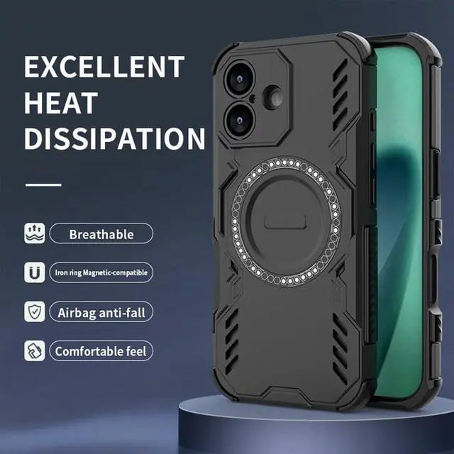 Alt view image 3 of 7 - HAFFAN Case Cover for Samsung Galaxy A35 5G (6.5" Inches) Shockproof Armor Rugged Slim Mobile Phone Shell, Magnetic TPU, 360 Protection, Wireless Charging - Red