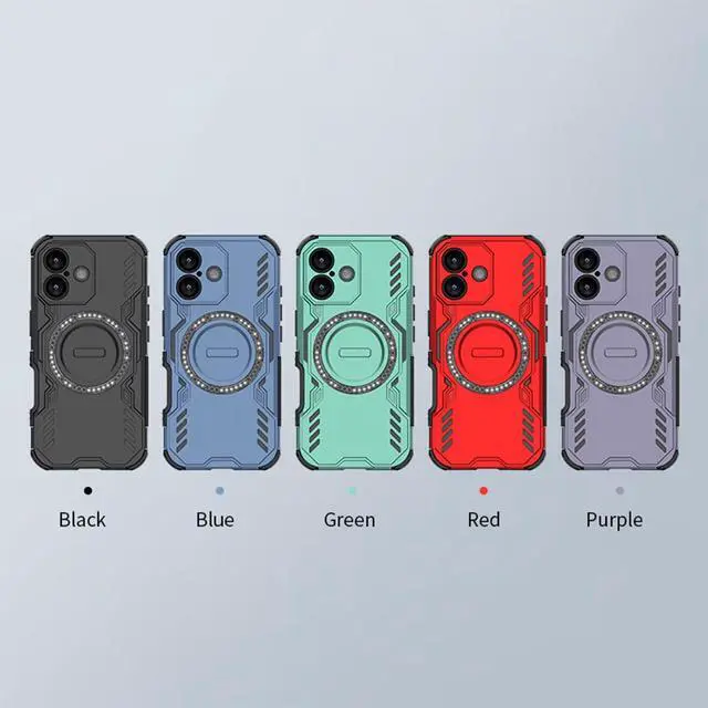 Alt view image 5 of 7 - HAFFAN Case Cover for Samsung Galaxy A35 5G (6.5" Inches) Shockproof Armor Rugged Slim Mobile Phone Shell, Magnetic TPU, 360 Protection, Wireless Charging - Red