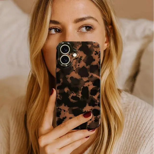 Alt view image 4 of 7 - Anuck for iPhone 16 Plus Case Tortoise Shell Phone Case, Cute Chic Amber Leopard Cheetah Print Aesthetic Design Full Camera Protection, Soft TPU Slim Shockproof Cover 6.7" for Women Girls Men-Tortoise