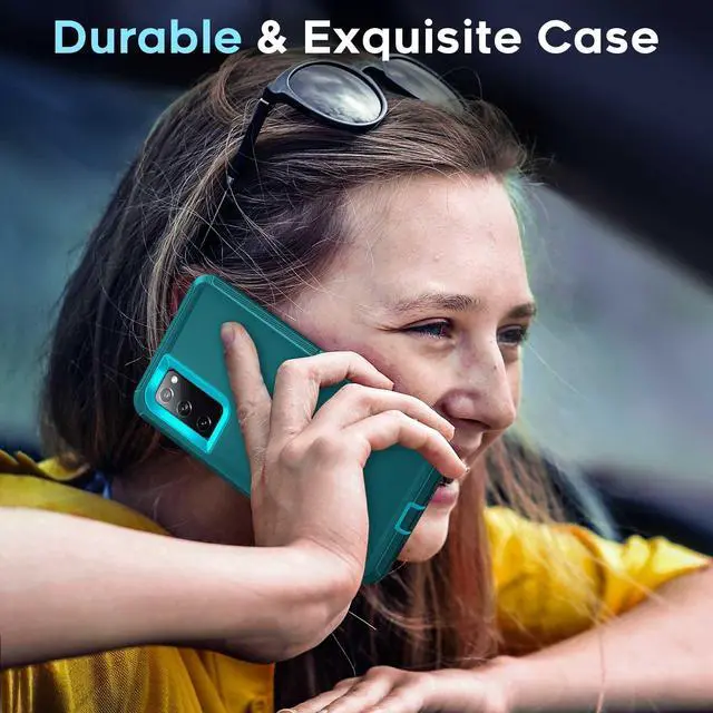 Alt view image 5 of 7 - LeYi for Galaxy-S20-FE-5G Case: 3 in 1 Full Body with Tempered Glass, Teal