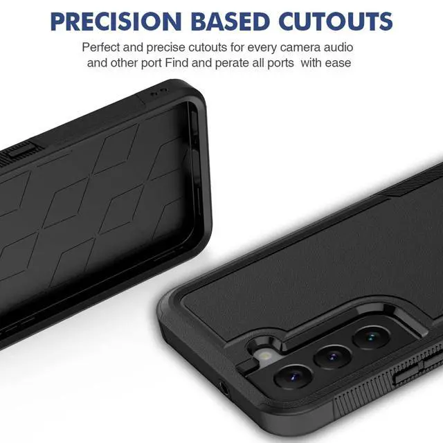 Alt view image 6 of 7 - for Samsung Galaxy S22 Case: Dual Layer Protective Heavy Duty Cell Phone Cover Shockproof Rugged with Screen Protector - Military Protection Bumper Tough - Samsung Galaxy S22 5G 2022, 6.1 inch, Black