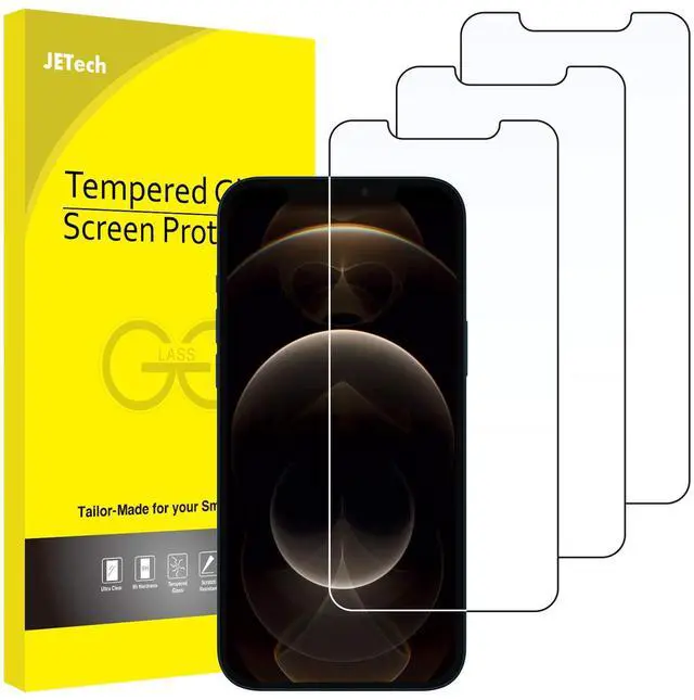 Main image of JETech Screen Protector for iPhone 12 Pro Max 6.7-Inch, Tempered Glass Film, 3-Pack