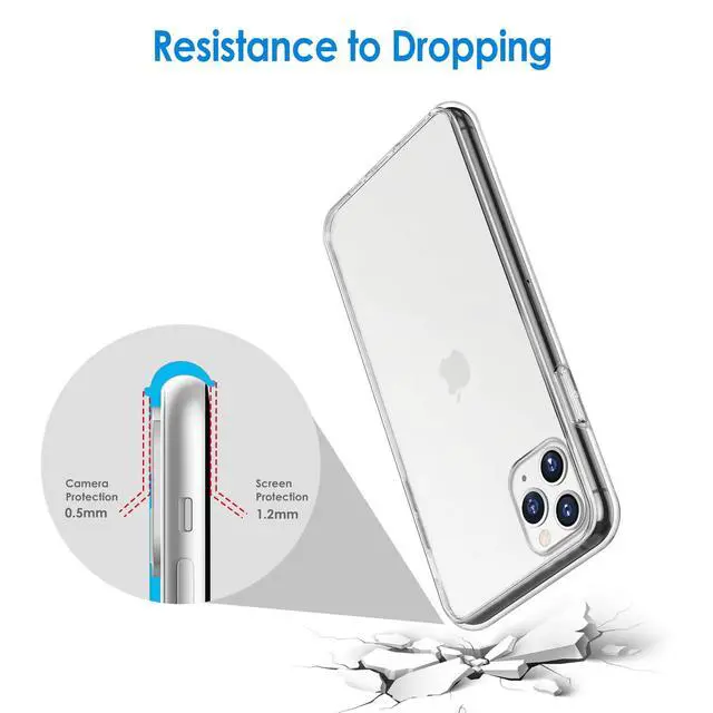 Alt view image 6 of 6 - JETech Case for iPhone 11 Pro 5.8-Inch, Non-Yellowing Shockproof Phone Bumper Cover, Anti-Scratch Clear Back (Clear)