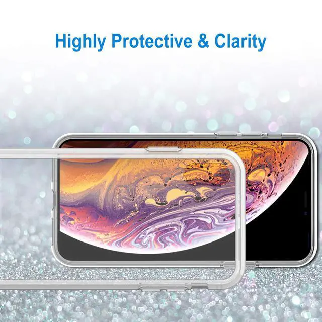 Alt view image 7 of 7 - JETech Case for iPhone Xs and iPhone X 5.8-Inch, Non-Yellowing Shockproof Phone Bumper Cover, Anti-Scratch Clear Back (Clear)
