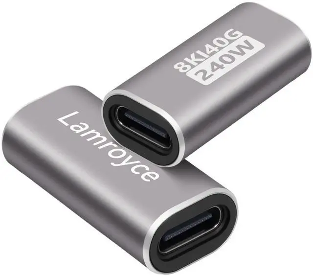 Main image of 240W USB Type-C Coupler 2 Pack, USB 4.0 Type C Female to Female Extender Adapter Connector Support 240W PD 3.1 Fast Charging,40Gbps Data Transfer,8K@60Hz Video Output (Compatible with Thunderbolt 4/3)