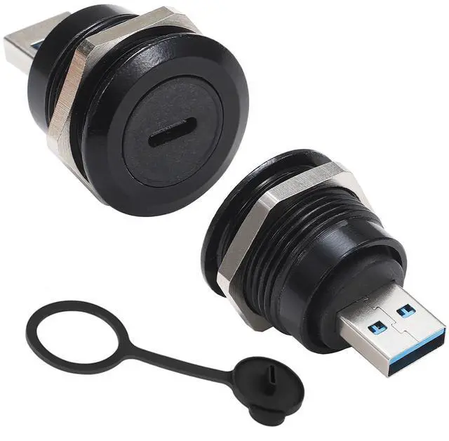 Main image of PENGLIN 2PCS USB 3.0 to USB-C Panel Mount Connector, USB Male to Type C Female Adapter Connector, Type-C 3.1 Mounting Socket Converter for Data Transfer/Charging