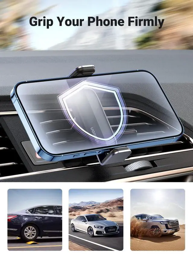 Alt view image 7 of 7 - UGREEN Car Vent Phone Mount Air Vent Clip Phone Holder Car Mount Mini Size Compatible with iPhone 17 16 15 14 13 12 Pro Max Mini Plus, iPhone 11 SE XS XR 8 7 6 6S Smartphone
