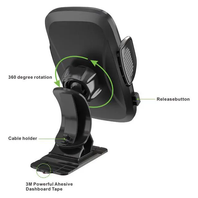 Alt view image 5 of 7 - Cellet Dashboard Car Mount, 3M Sticker Mount Smartphone Holder, Cell Phone Holder Compatible with iPhone 16 Pro Max, Samsung Galaxy, Google Pixel, Moto, Google Map Driving