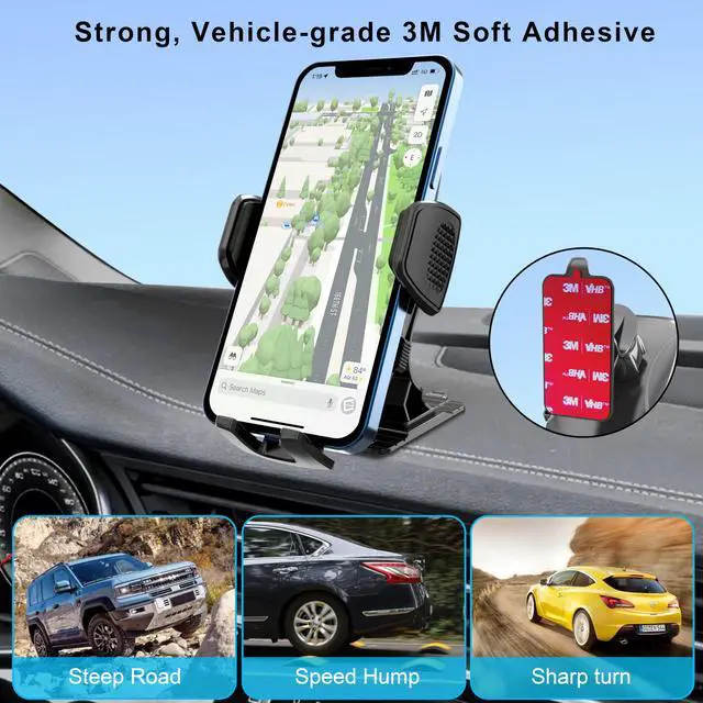 Alt view image 3 of 7 - Cellet Dashboard Car Mount, 3M Sticker Mount Smartphone Holder, Cell Phone Holder Compatible with iPhone 16 Pro Max, Samsung Galaxy, Google Pixel, Moto, Google Map Driving