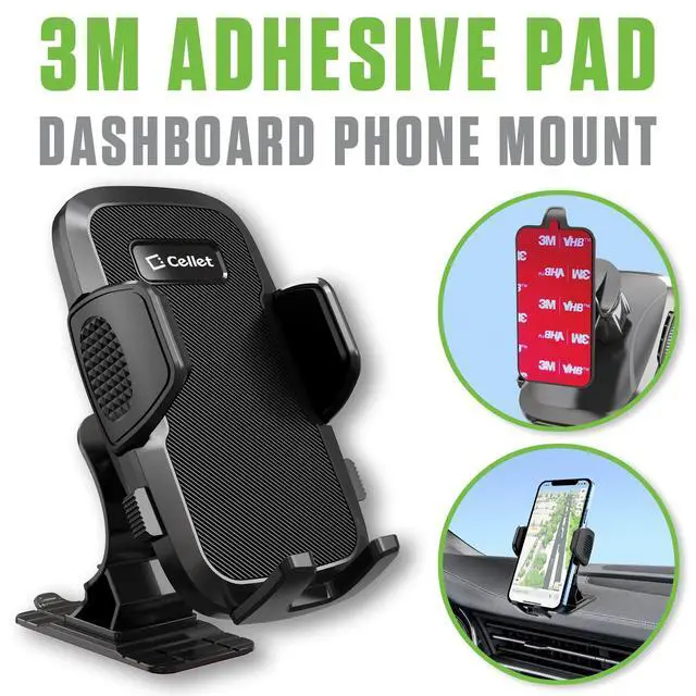 Alt view image 2 of 7 - Cellet Dashboard Car Mount, 3M Sticker Mount Smartphone Holder, Cell Phone Holder Compatible with iPhone 16 Pro Max, Samsung Galaxy, Google Pixel, Moto, Google Map Driving