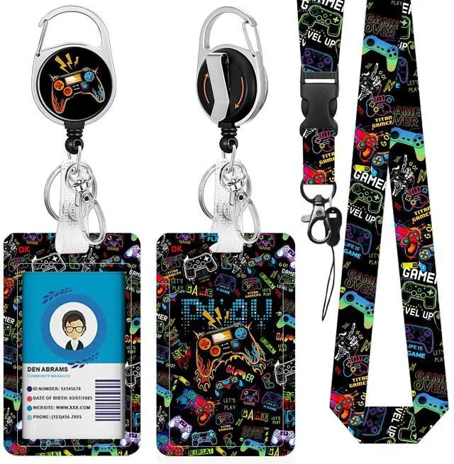 Main image of Gamepad Badge Holder with Boys Lanyard, Game ID Badge Holder