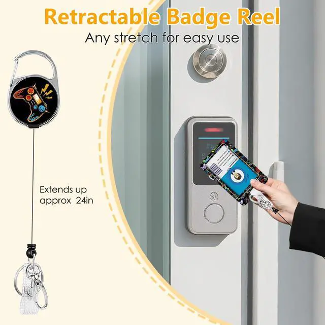 Alt view image 4 of 7 - Gamepad Badge Holder with Boys Lanyard, Game ID Badge Holder