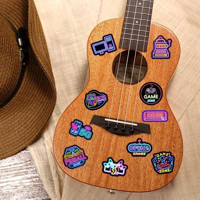 Alt view image 7 of 7 - 50pcs Neon Gamepad Sticker Packs, Prizes for Kids Classroom Rewards, Waterproof Vinyl Game Controller Stickers for Water Bottles Laptop Scrapbooking Skateboard Journaling Luggage Tumbler etc