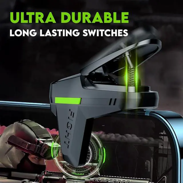 Alt view image 3 of 6 - SpinBot BattleMods Apex Mobile Gaming Triggers Zero Lag Response 5X Faster with Capacitive Conduction for BGMI/Free Fire Max/COD Mobile - (Black & Grey) Small