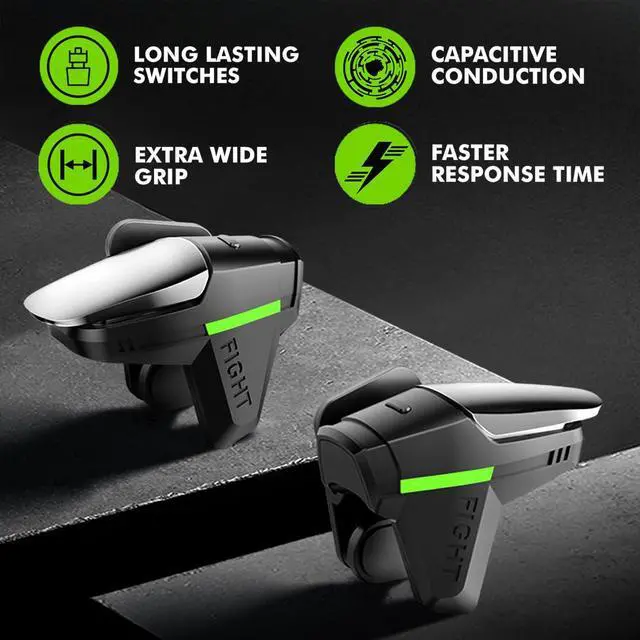 Alt view image 5 of 6 - SpinBot BattleMods Apex Mobile Gaming Triggers Zero Lag Response 5X Faster with Capacitive Conduction for BGMI/Free Fire Max/COD Mobile - (Black & Grey) Small