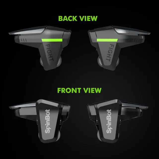 Alt view image 6 of 6 - SpinBot BattleMods Apex Mobile Gaming Triggers Zero Lag Response 5X Faster with Capacitive Conduction for BGMI/Free Fire Max/COD Mobile - (Black & Grey) Small