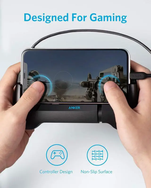 Alt view image 3 of 7 - Anker PowerCore Play 6K Mobile Game Controller with 6700mAh Power Bank and Radiator Gamepad for iOS Android Phone