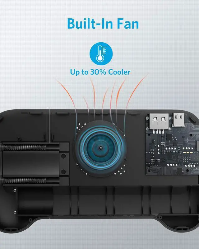 Alt view image 6 of 7 - Anker PowerCore Play 6K Mobile Game Controller with 6700mAh Power Bank and Radiator Gamepad for iOS Android Phone