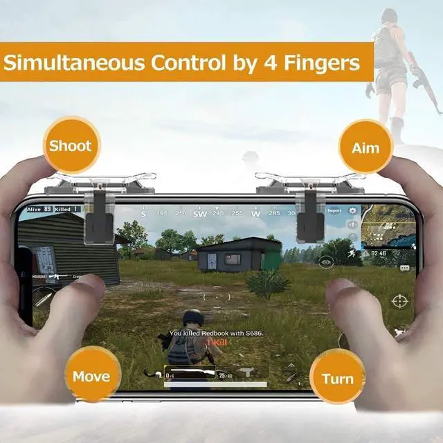 Alt view image 2 of 6 - T Model Mobile Game Trigger Cellphone Gaming Joystick for Phone with Sensitive Aim Shoot Keys Mobile Game Controller (T10S)