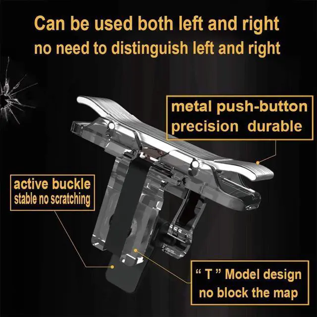 Alt view image 3 of 6 - T Model Mobile Game Trigger Cellphone Gaming Joystick for Phone with Sensitive Aim Shoot Keys Mobile Game Controller (T10S)