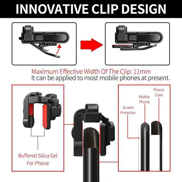 Alt view image 2 of 7 - IFYOO 1 Pair Z108 Mobile Gaming Controller Compatible with PUBG Mobile/Fortnitee Mobile/Call of Duty Mobile, Sensitive Shoot and Aim Trigger L1R1 Compatible with Android & iPhone
