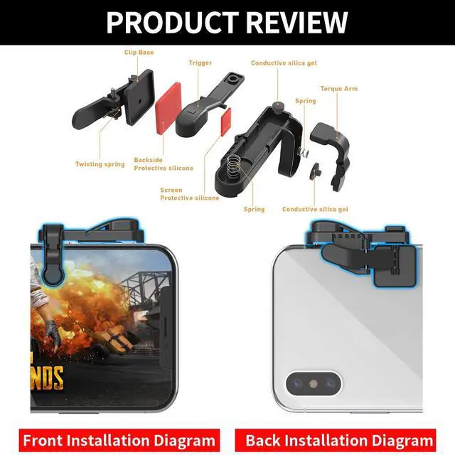 Alt view image 7 of 7 - IFYOO 1 Pair Z108 Mobile Gaming Controller Compatible with PUBG Mobile/Fortnitee Mobile/Call of Duty Mobile, Sensitive Shoot and Aim Trigger L1R1 Compatible with Android & iPhone