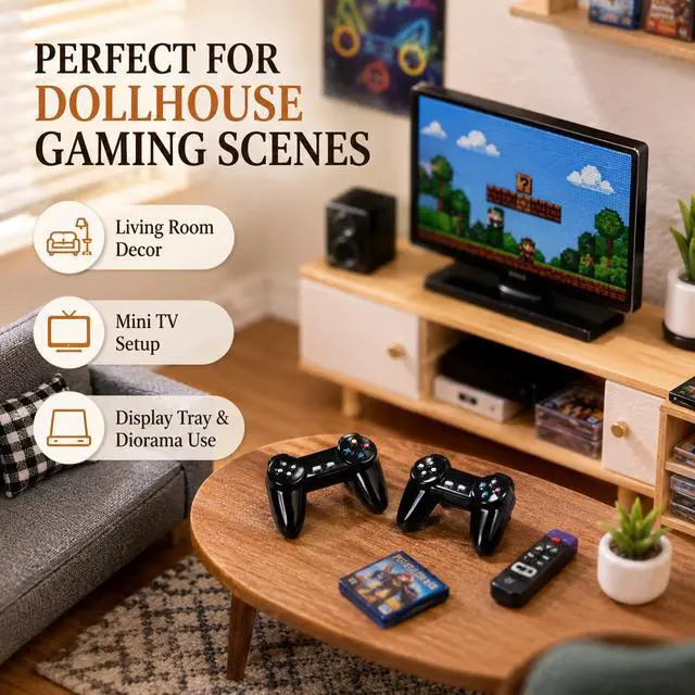Alt view image 5 of 6 - Kryoflare 2Pcs Dollhouse MiniatureGamepad Model Game Controller, Funny Gamepad Model, 1:12Dollhouse Decor Accessories