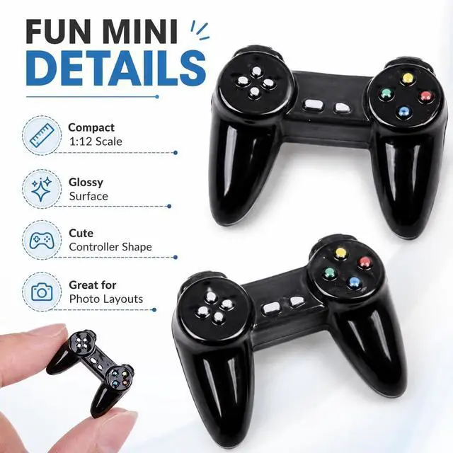 Alt view image 6 of 6 - Kryoflare 2Pcs Dollhouse MiniatureGamepad Model Game Controller, Funny Gamepad Model, 1:12Dollhouse Decor Accessories