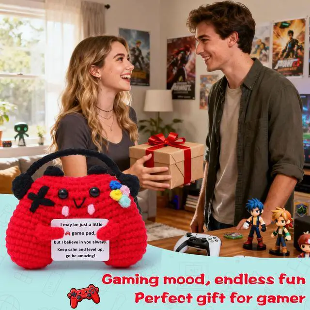 Alt view image 4 of 7 - OkiyiD Game Controller Crochet, Emotional Positive Gamer Gifts for Boys Teens, Handmade Gamepad Controller Doll Gaming Gifts for Boys Girls Teenage Birthday Graduation
