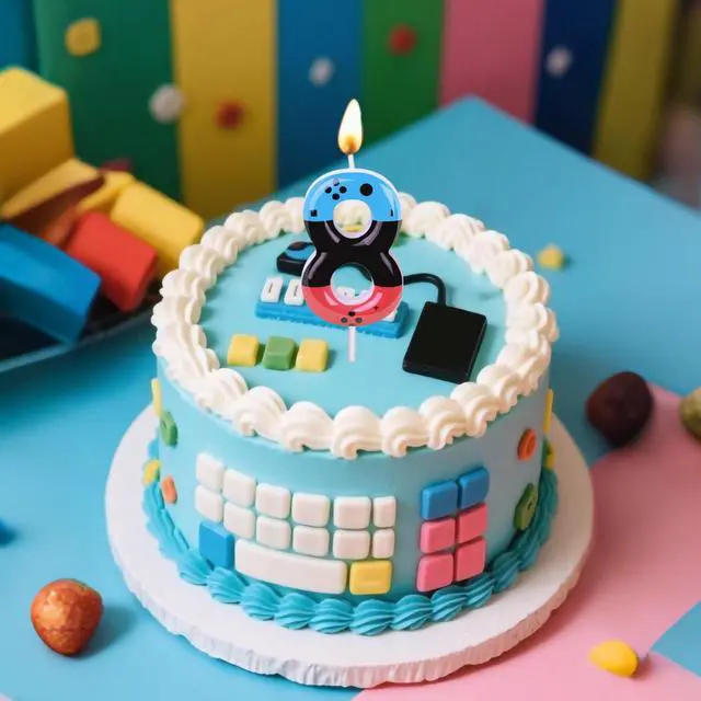 Alt view image 2 of 7 - Gaming Candle,Level 15 Number Birthday Cake Candles,15 Birthday Decorations for Boys,15th Birthday Candle Gamepad Birthday Candles,Video Game Controller Themed Birthday Party Supplies (Number 15)
